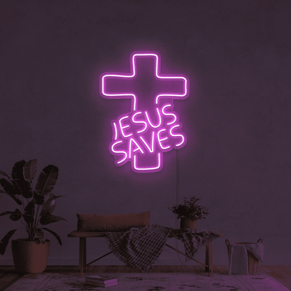 Jesus Saves Neon Sign | Christian Neon Signs - Neon Marvels