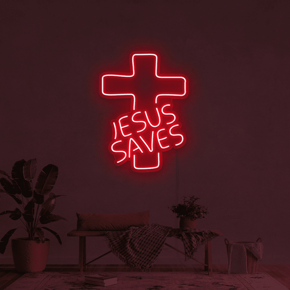 Jesus Saves Neon Sign | Christian Neon Signs - Neon Marvels